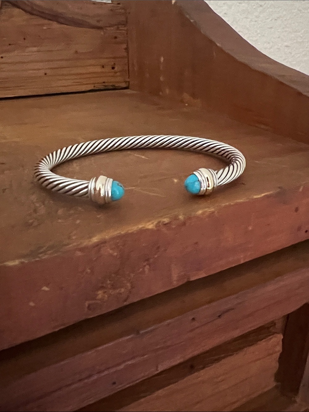 David Yurman turquoise cuff 4mm - Picture 5 of 6